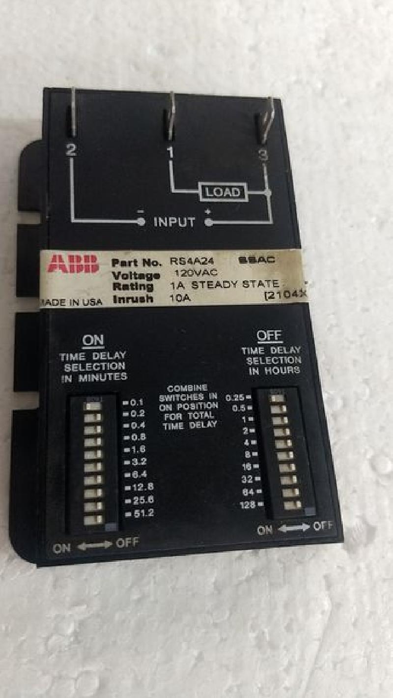 Solid State Timer Relay ABB RS4A24 SSAC 120VAC 1A Steady State - USA