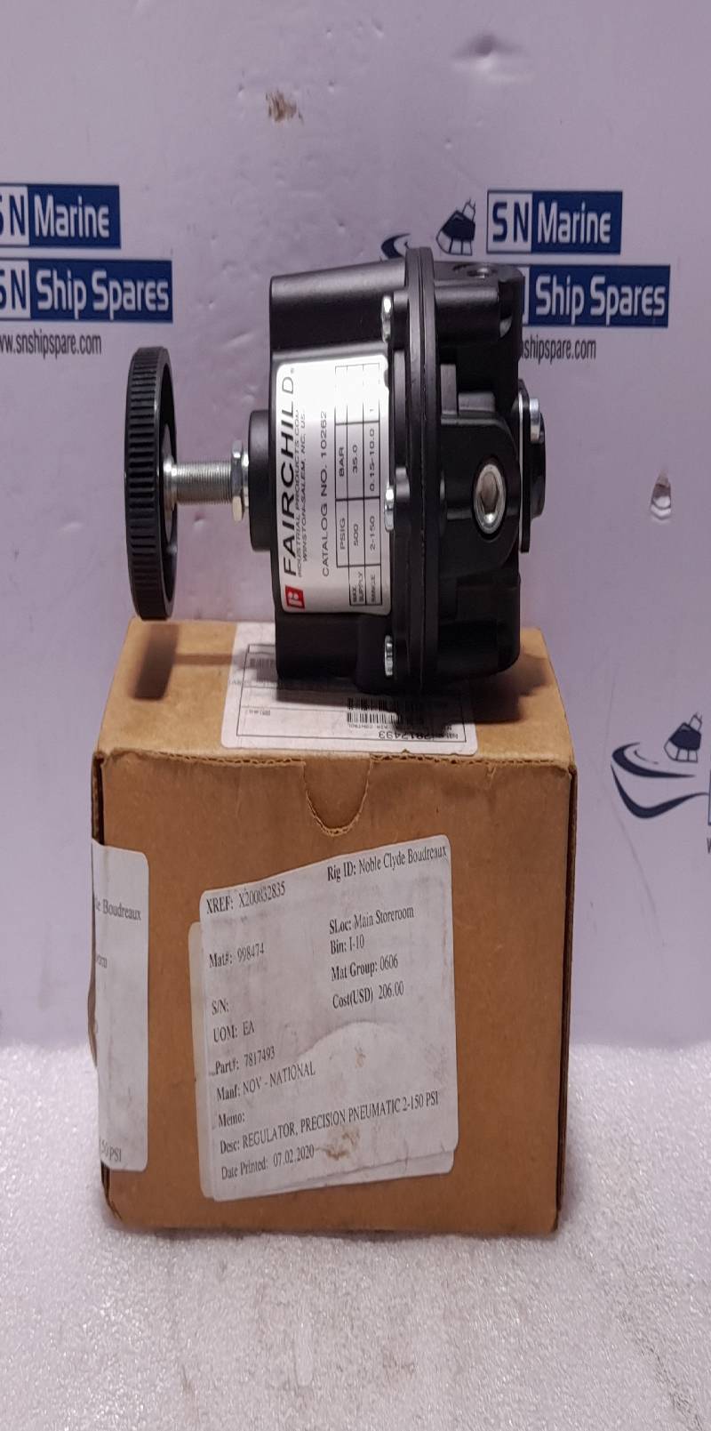 Fairchild 10262 Pneumatic Precision Regulator NOV 7817493 Range 2-150 PSIG
