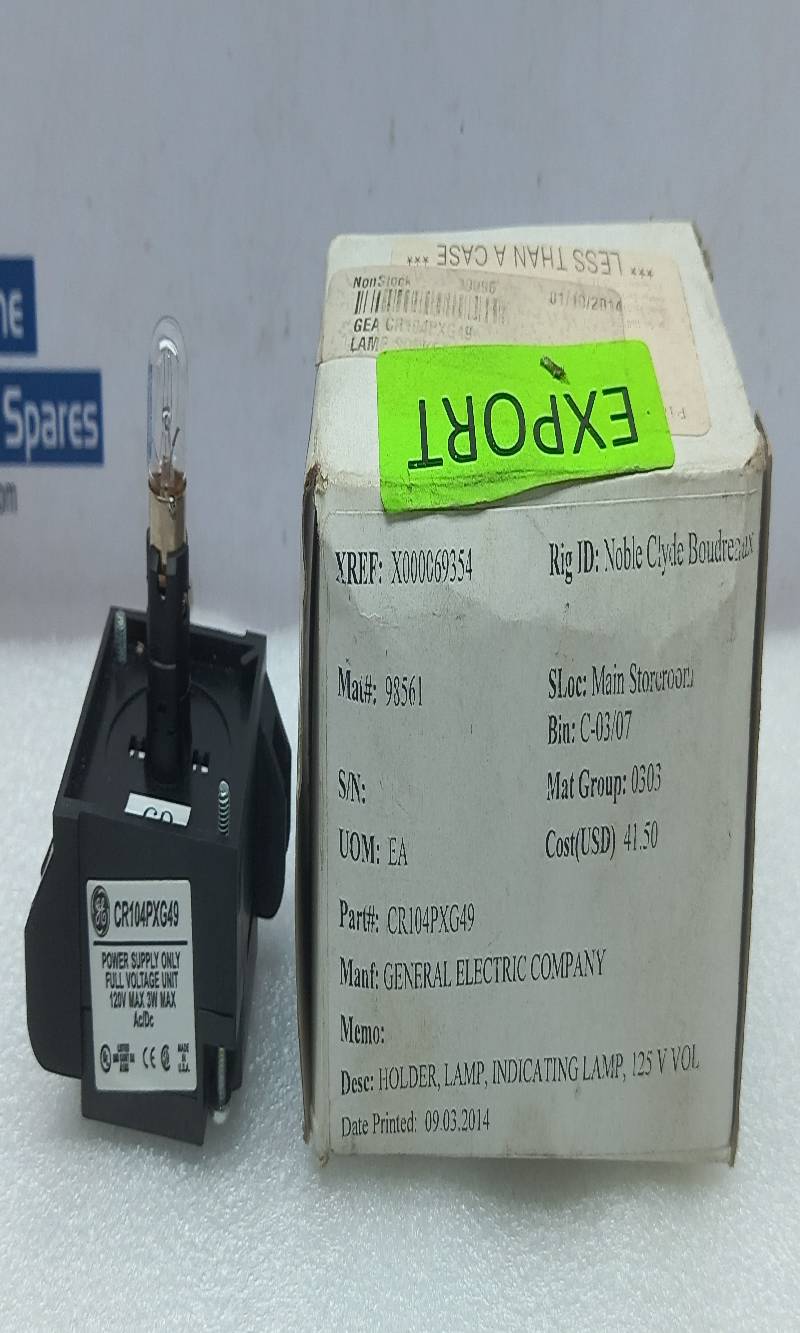 General Electric CR104PXG49 Indicating Lamp Holder 125V