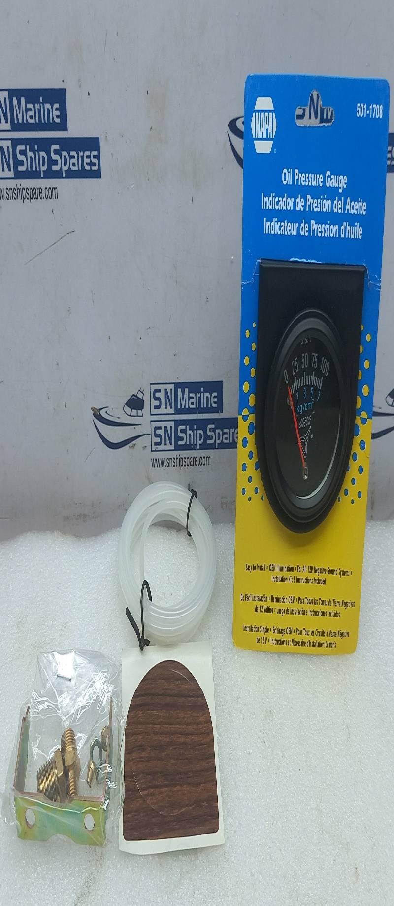 Napa 501-1708 Oil Pressure Gauge For All 12V Negative Ground System