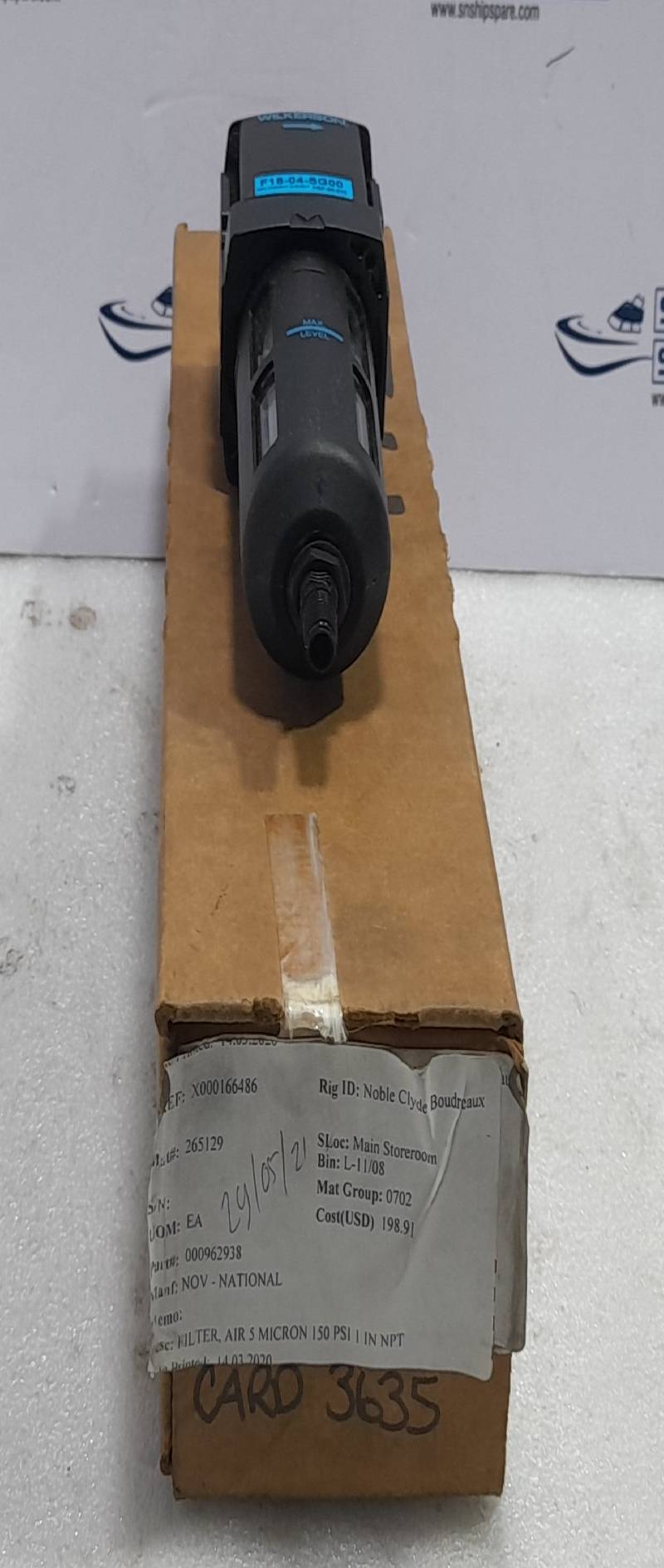 Wilkerson F18-04-SG00 Filter ½” NPT F1804SG00 NOV 000962938