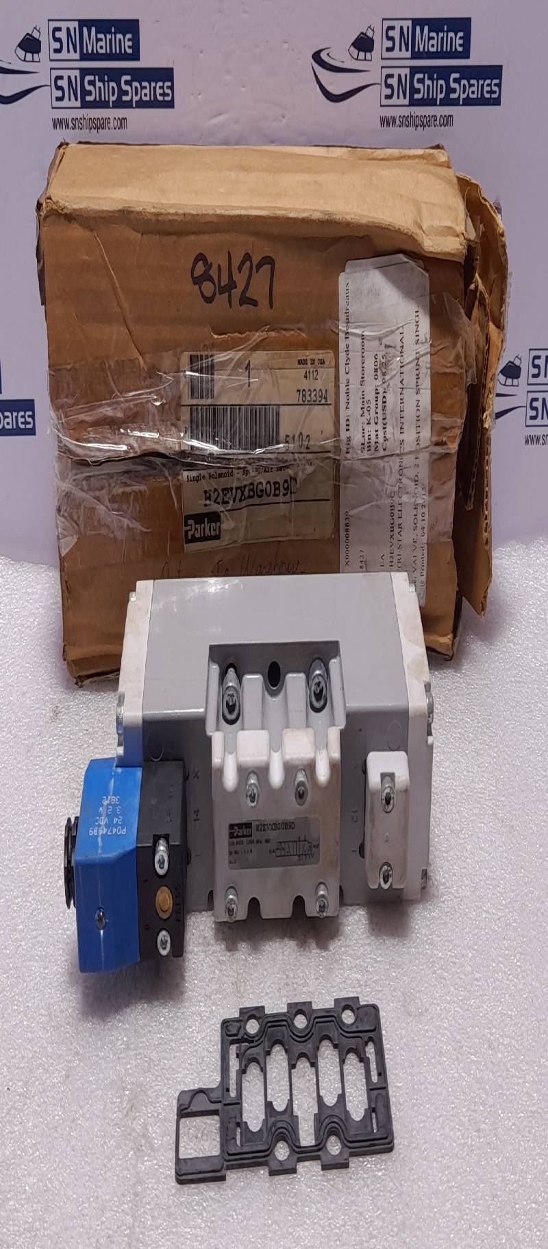 Parker H2EVXBG0B9D Solenoid Valve 145 PSIG 1000 kPa Max P04749B9 Coil 24VDC 3.2W