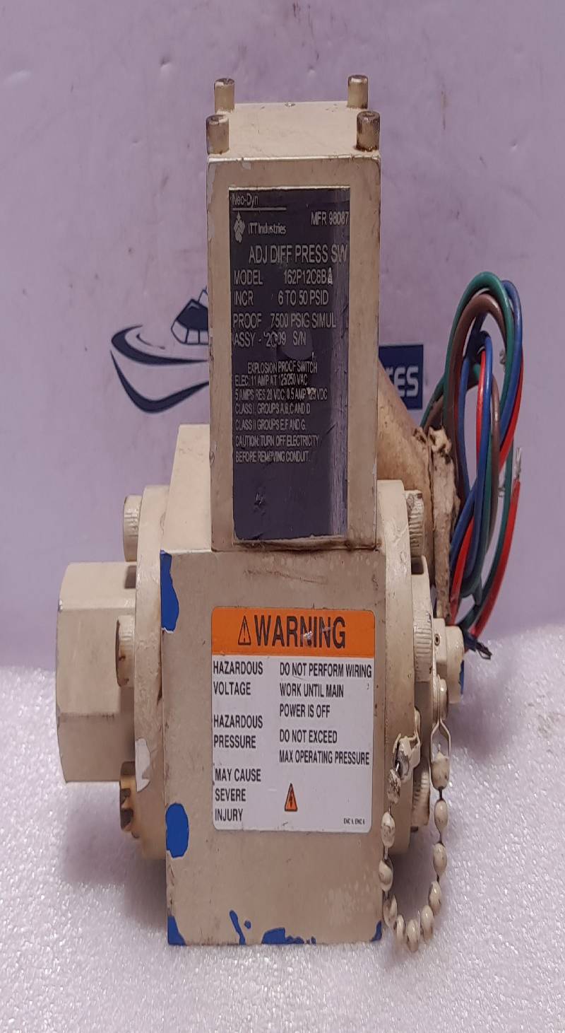 ITT Neo Dyn 162P12C6BA Adjustable Differential Pressure Switch INCR 6 To 50 PSID