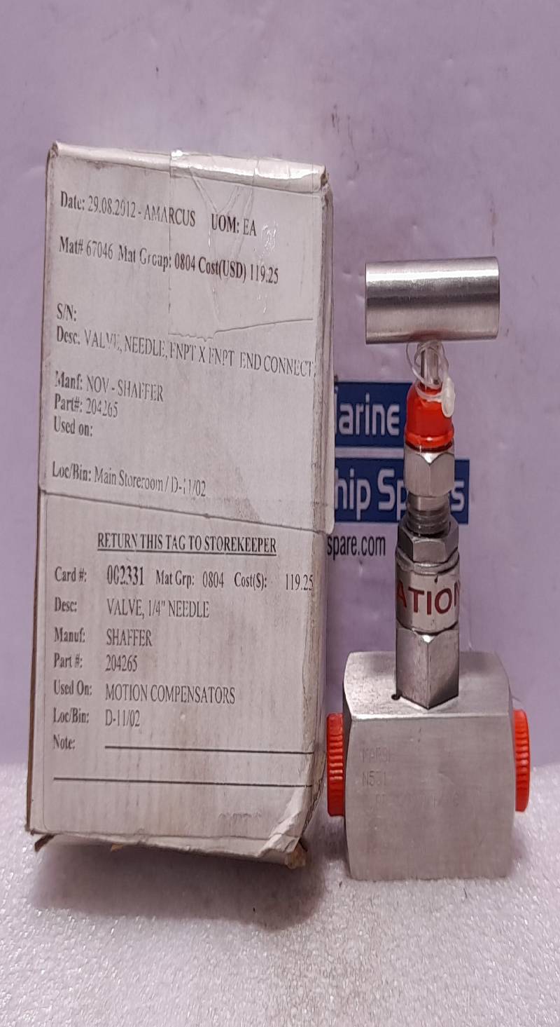 MARSH N5312 NEEDLE VALVE 1/4\