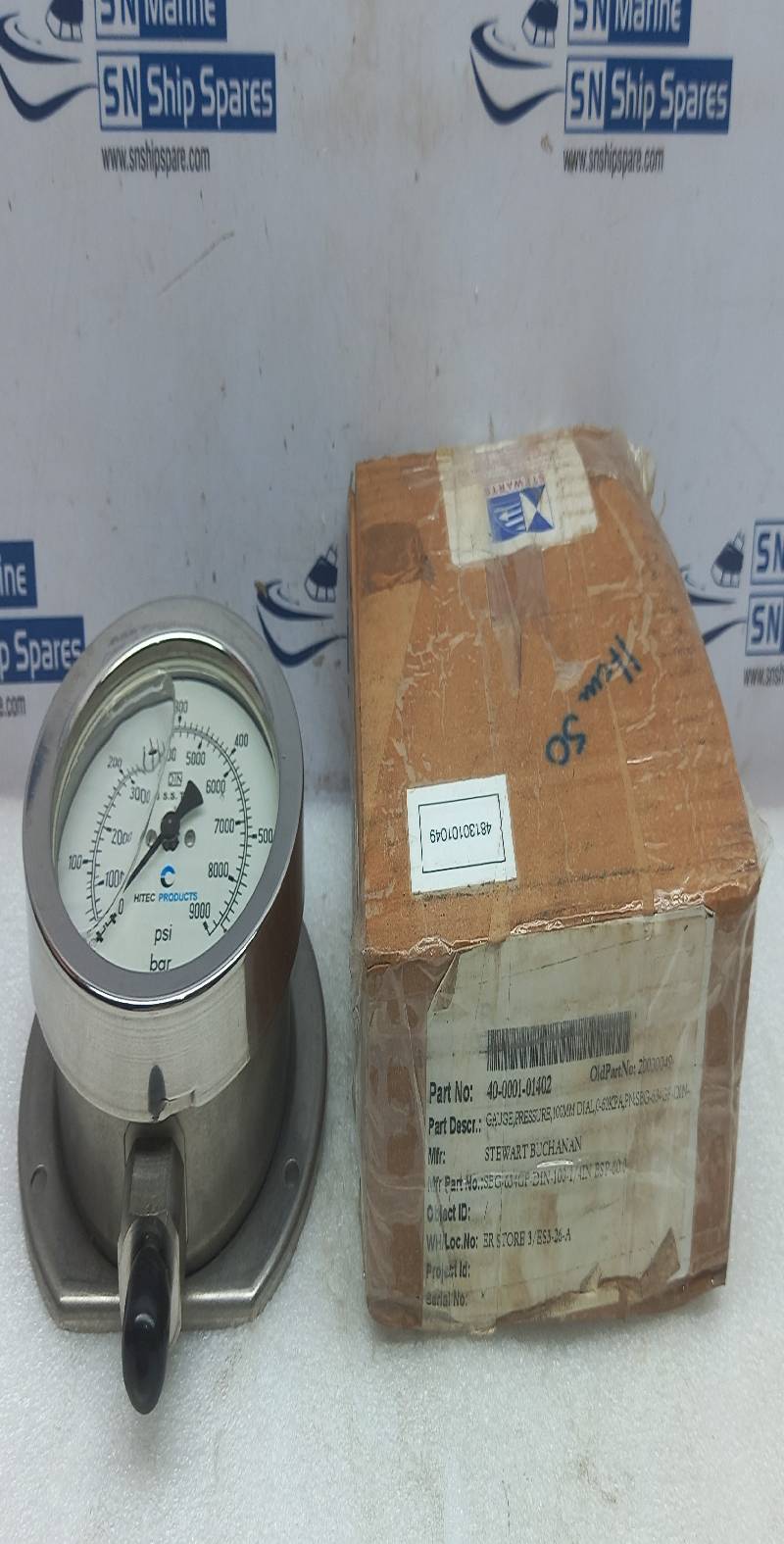Stewart SBG-634GF-DIN-100-1/4IN BSP-60.0 Pressure Gauge 100MM Dial 0-60KPA