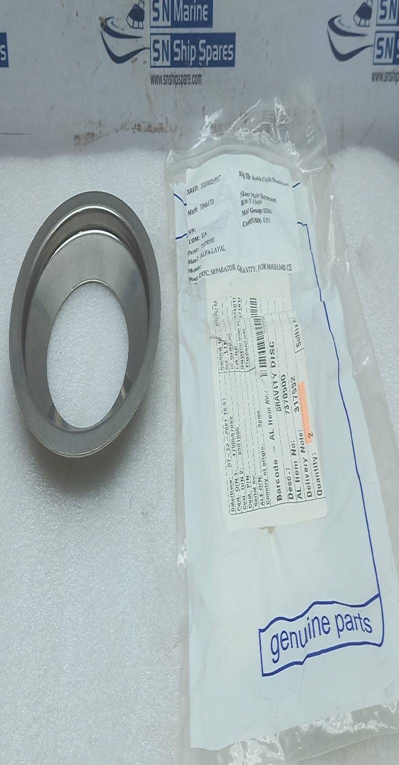 Alfa-Laval 73705 Gravity Separator Disc 7370500 2PCs In Lot