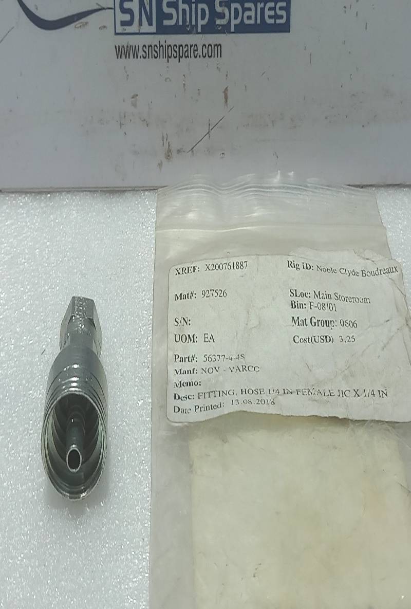 NOV 56377-4-4S Female Fitting Hose ¼ IN Eaton 4PCs In Lot