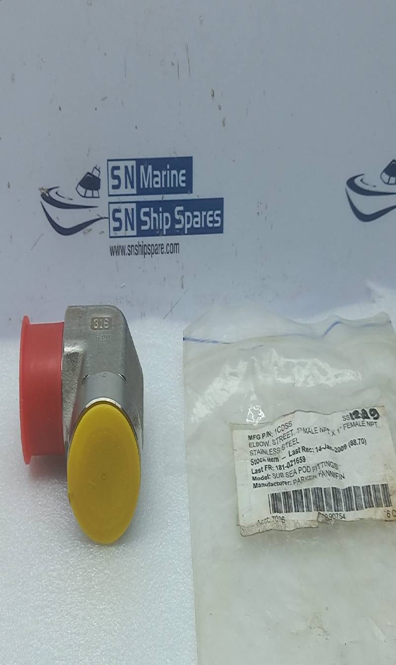Parker Hannifin 1CDSS Stainless Steel Street Elbow 1” Male NPT x 1” Female NPT
