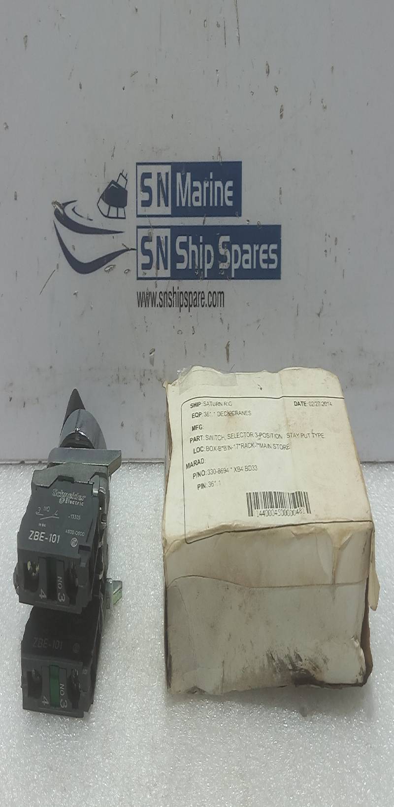 Schneider Electric ZBE-101 Selector 3Position Switch Ith: 10A  2PCs In Lot