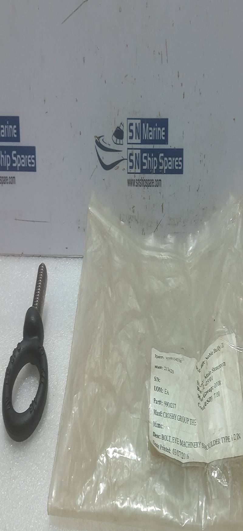 Crosby Group 9900217 Bolt, Eye Machinery Shoulder Type ½ In 12PCs In Lot