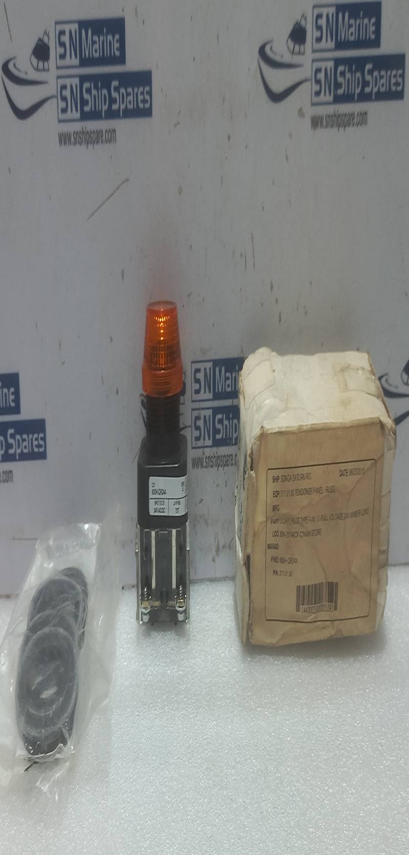 Allen Bradley 800H-QR24A Amber Lens Pilot Light 24V Bulletin 800H Ser F