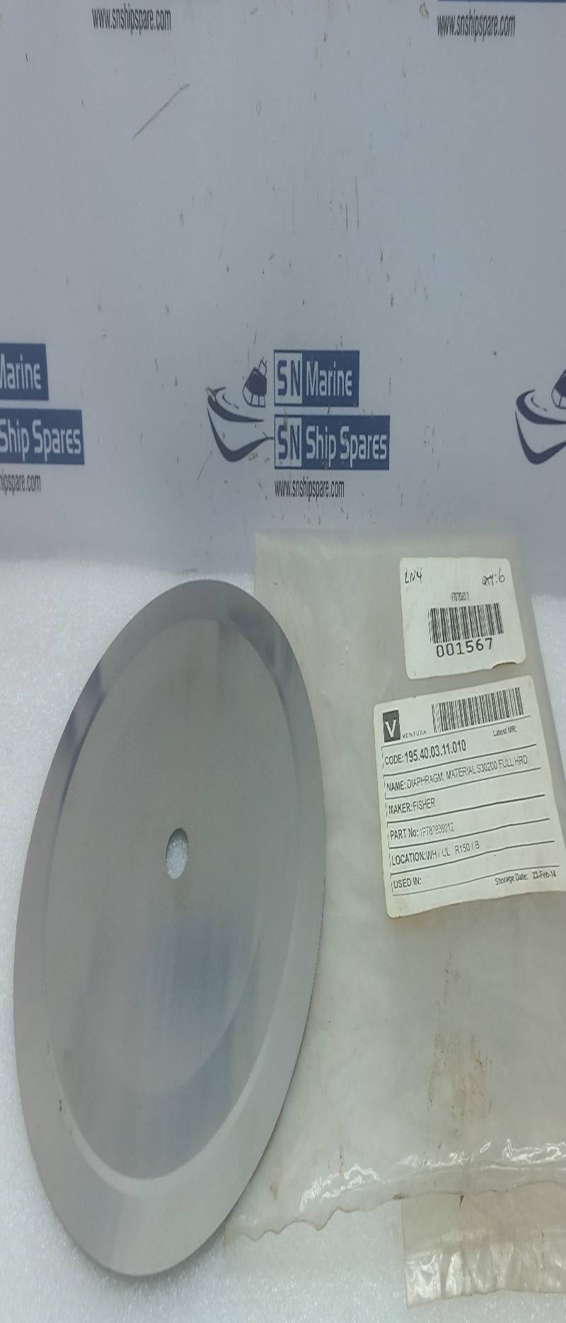 Fisher 1P787836012 Diaphragm Material S30200 Full HRD