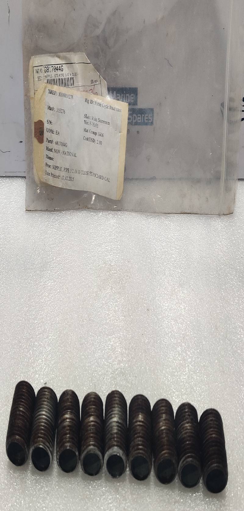 NOV 6817044G Pipe Nipple ½ IN 4PCs In Lot