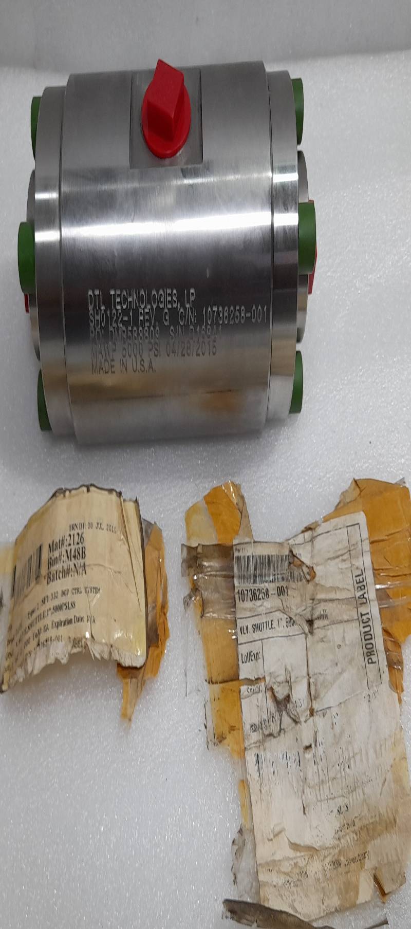 DTL Technologies SH0122-1 Shuttle Valve Rev G 5000PSI