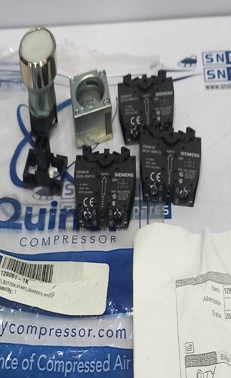 Quincy 129081-1K White Guarded Start Button Kit