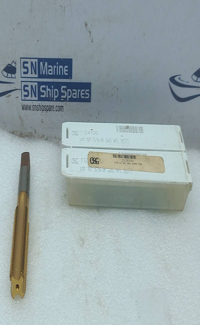 OSG 1124100 5/8-18 H3 4FL BOTT TIN 2PCs In Lot