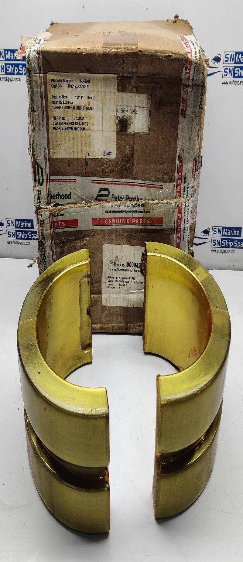 Peter Brotherhood OD35136 Steam End Journal Turbine Bearing