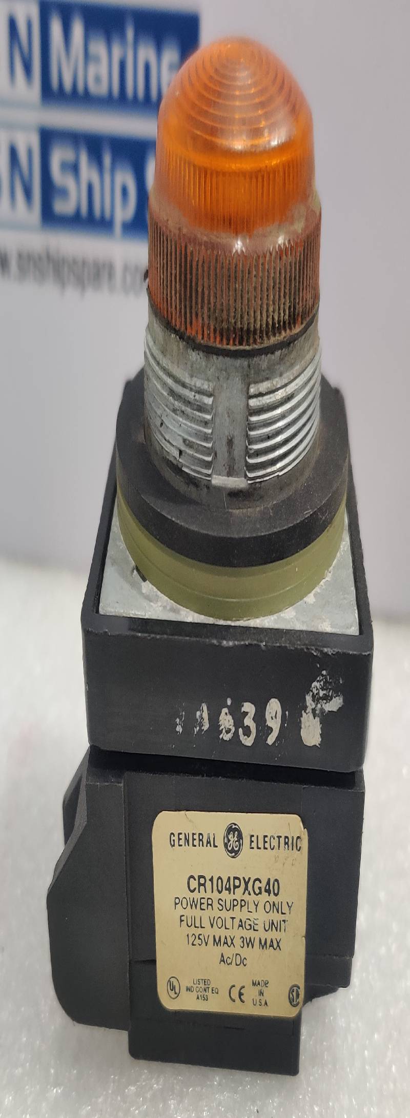 General Electric CR104PXG40 Amber Indicator Light 125V Max 3W Max AC/DC