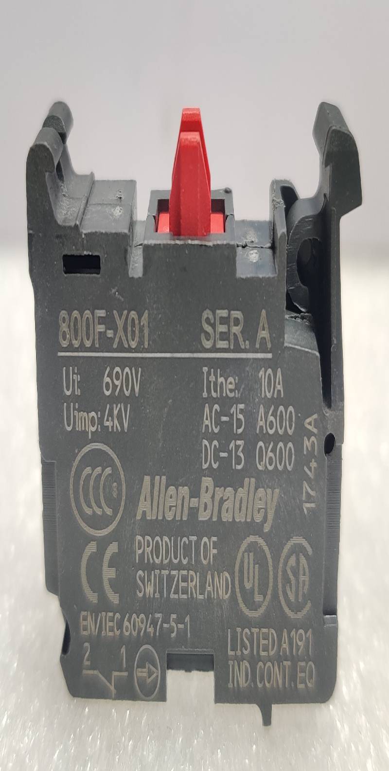Allen Bradley 800F-X01 Contact Cartridge Ui: 690V Uimp: 4KV Ithe:10A Ser.A 8PCs In Lot