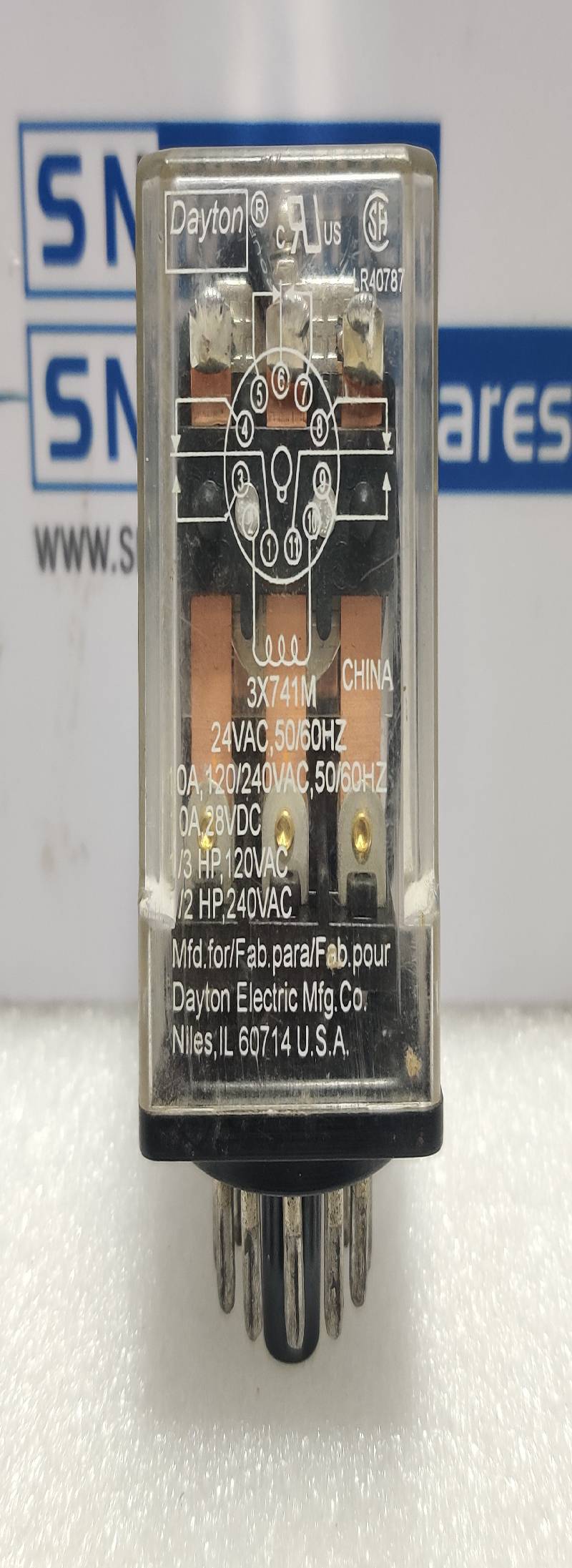 Dayton 3X741M General Purpose Relay 24VAC 120/240VAC 50/60Hz