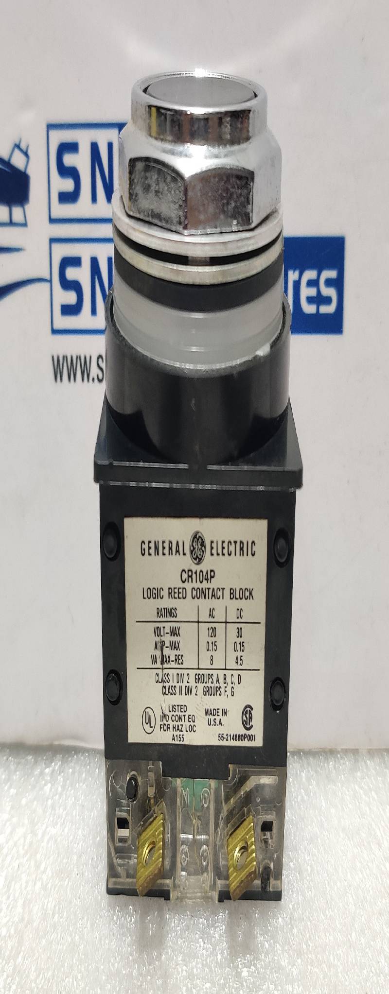 General Electric CR104P Logic Reed Contact Block 120AC 0.5AMP 8VA 30DC 0.15AMP 4