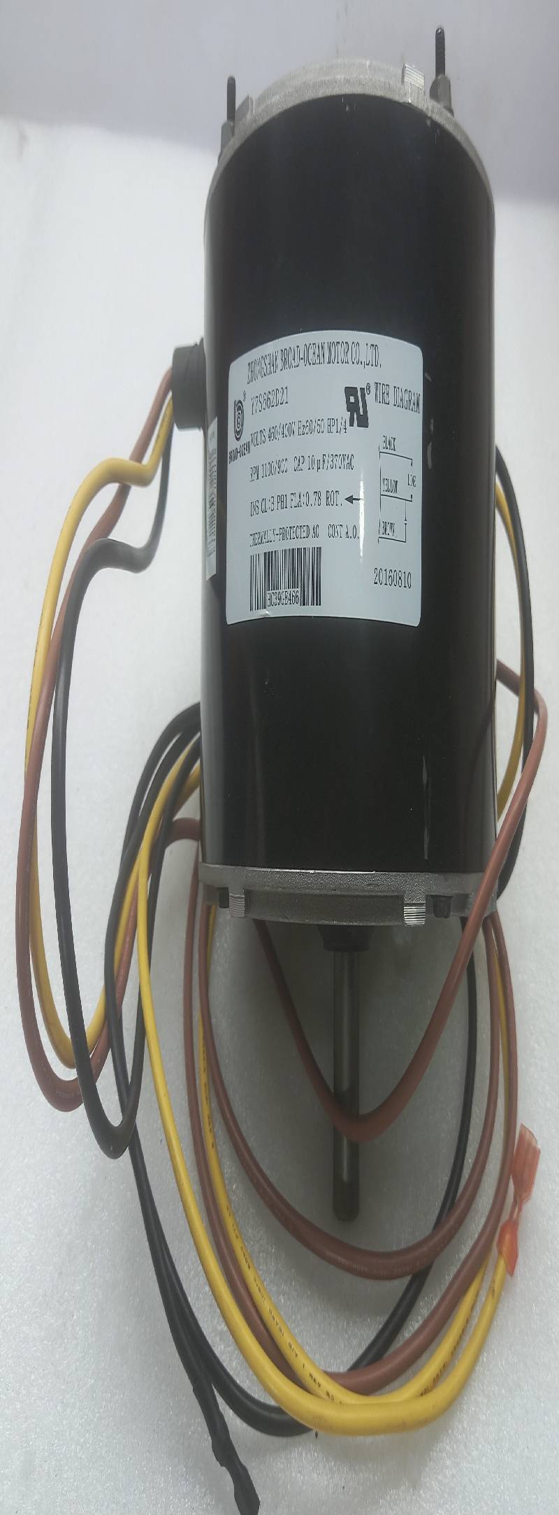 BROAD-OCEAN Y7S662D21 Condenser Fan Motor 460/400V 50/60Hz 1/4HP