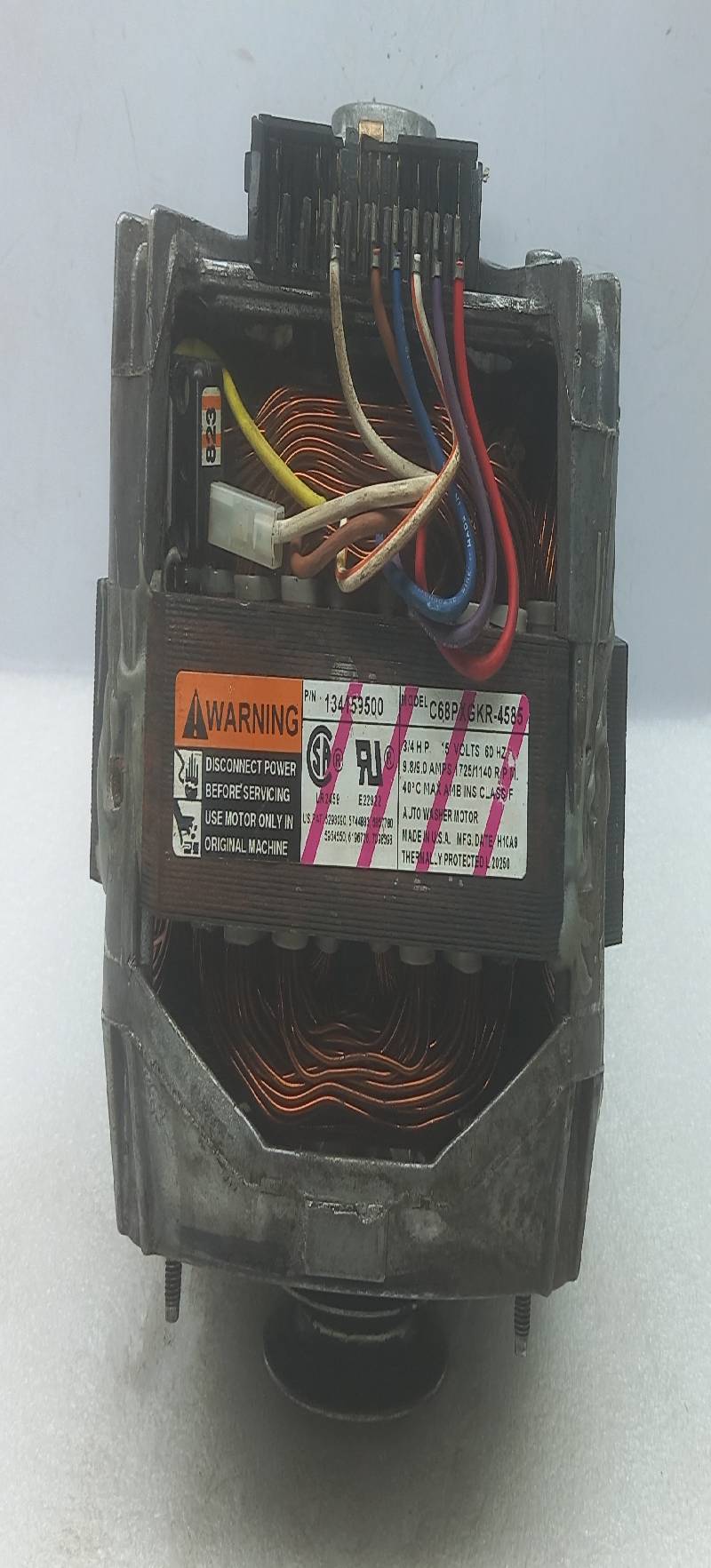 Alliance Laundry 134159500 Auto Washer Motor Model: C68PXGKR-4585 3/4HP 1725/1140 RPM