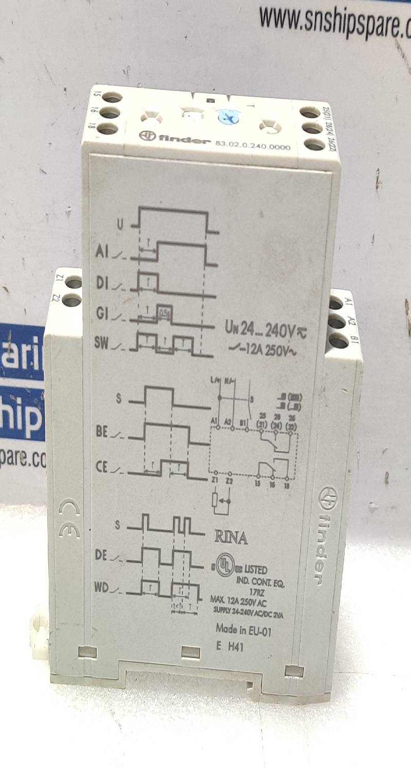 Finder 83.02.0.240.0000 Timer Relay Module 24-240V 12A 250V