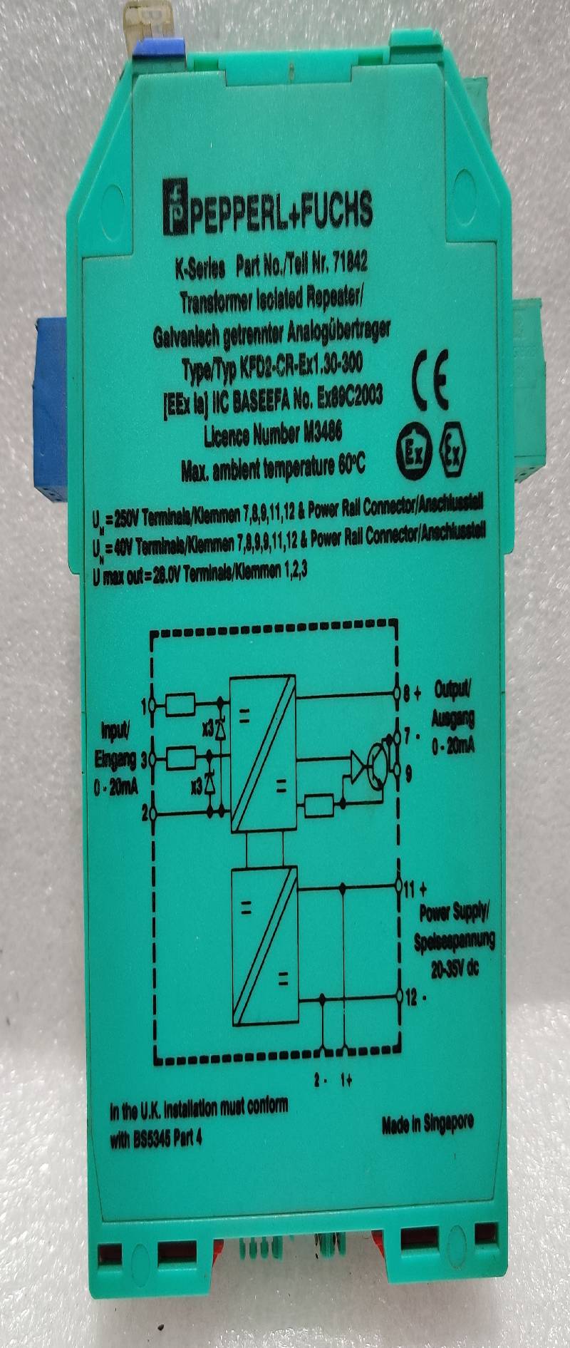 Pepperl Fuchs 71842 Transformer Isolated Repeater K-System KFD2-CR-Ex1.30-300