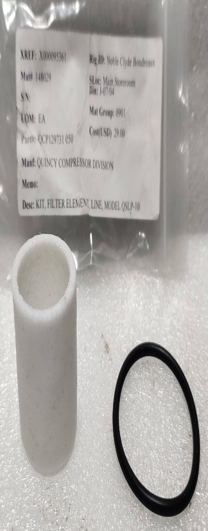 Quincy QCP129731 050 Filter Element Kit Model Line QSLP-10 2PCs In Lot