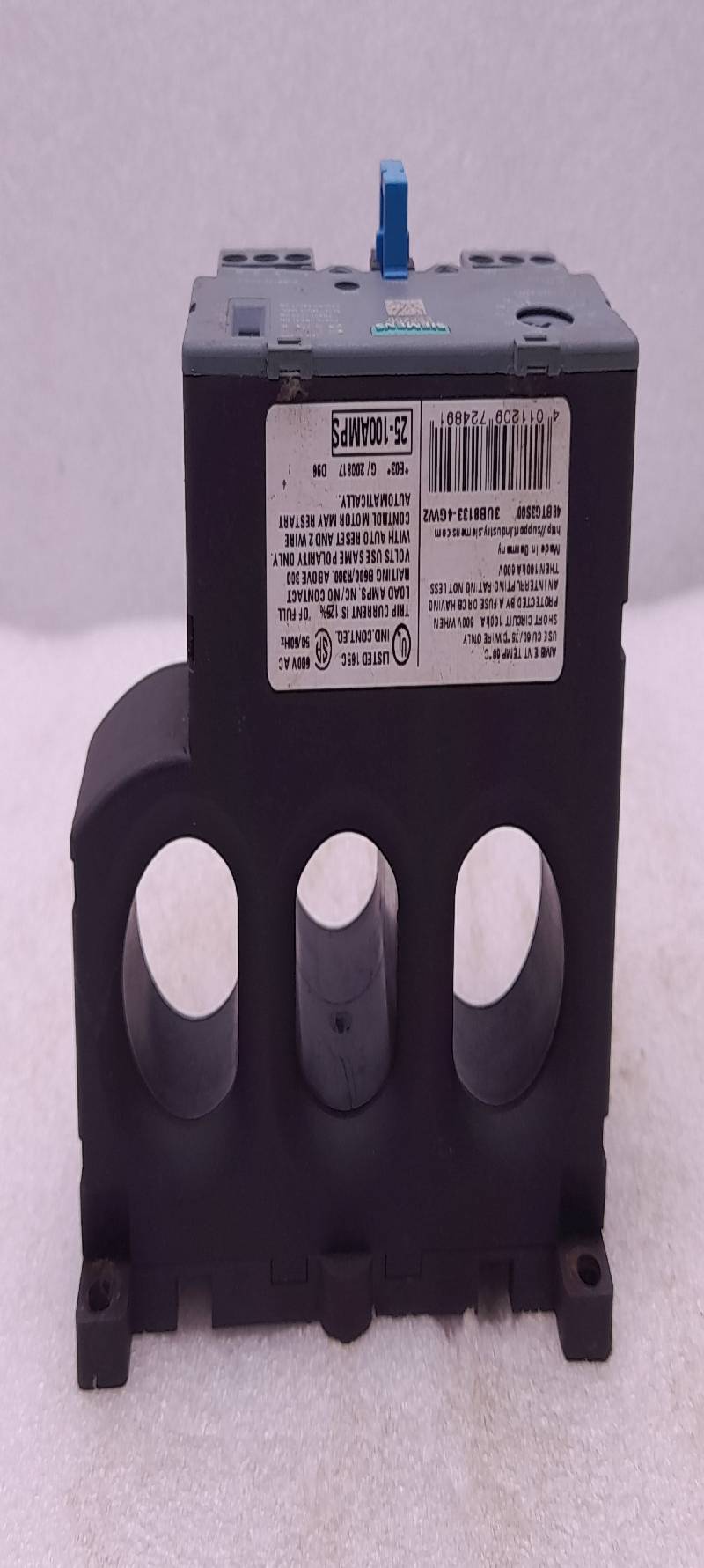 Siemens 3UB8133-4GW2 Solid State Overload Relay 25-100Amps 100Ka 600V ESP200