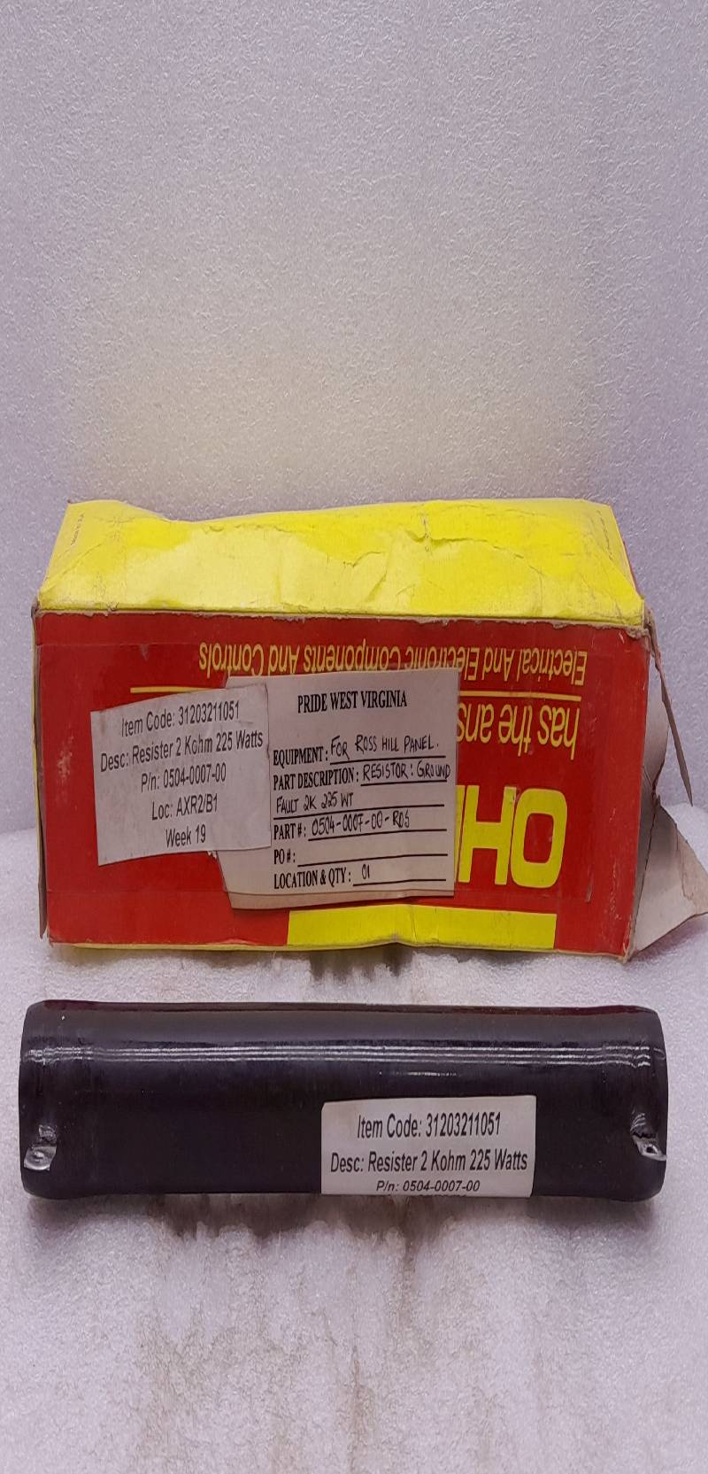 Ohmite L225J2K0 Lug Resistor  2000Omega 225W