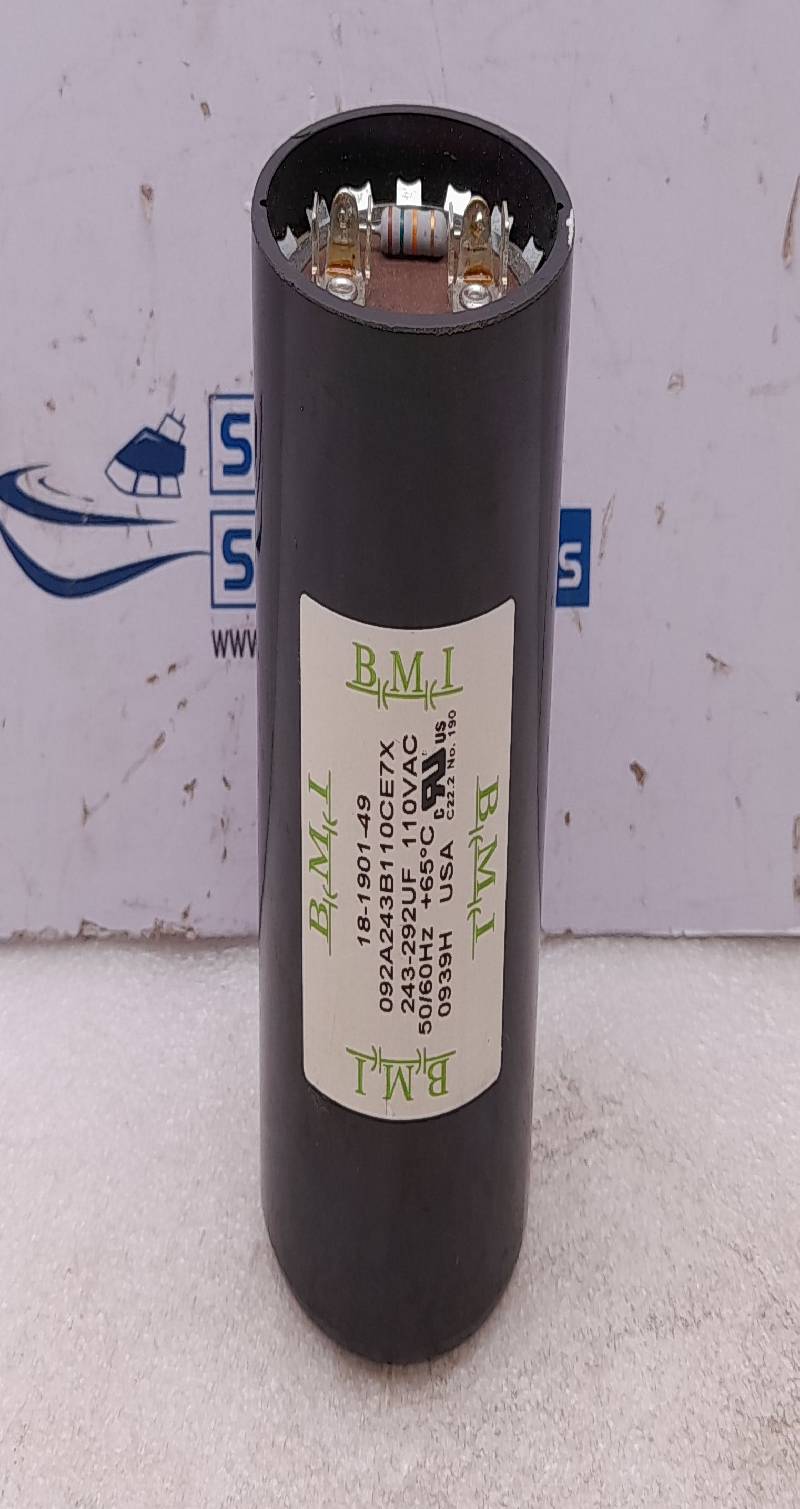 BMI 18-1901-49 Starter Capacitor 092A243B110CE7X 243-292UF 110VAC 50/60Hz