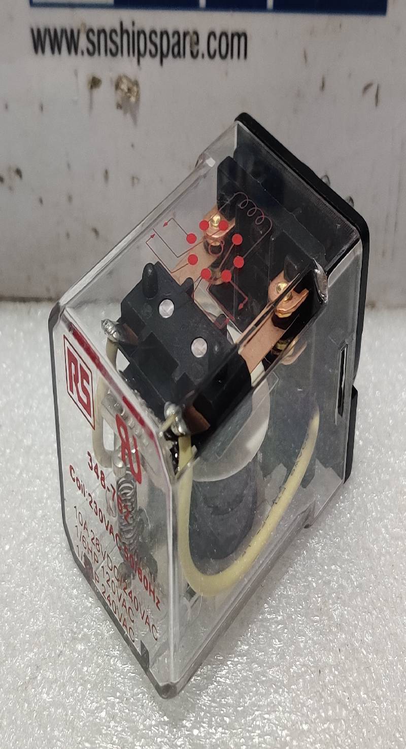 RS COMPONENTS 348-762 INDUSTRIAL RELAY 10A COIL-230VAC 50/60Hz
