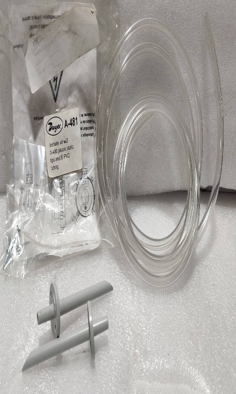 DWYER A-481 INSTALLER KIT W/2 A-480 PALSTIC STATIC TIPS AND 6 PVC TUBING