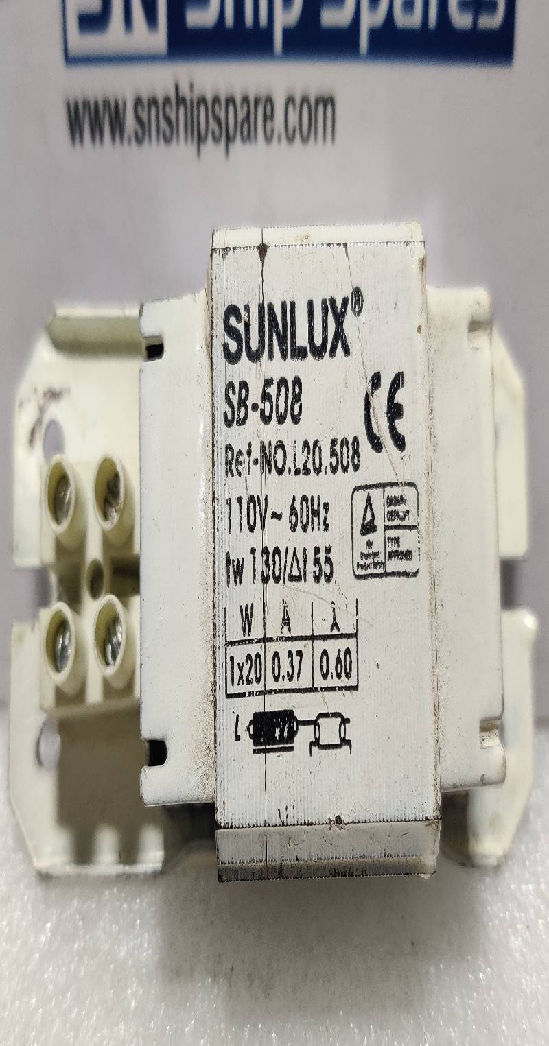 Sunlux SB-508 Ballast L20.508 110V~60Hz tw 130/Δt55