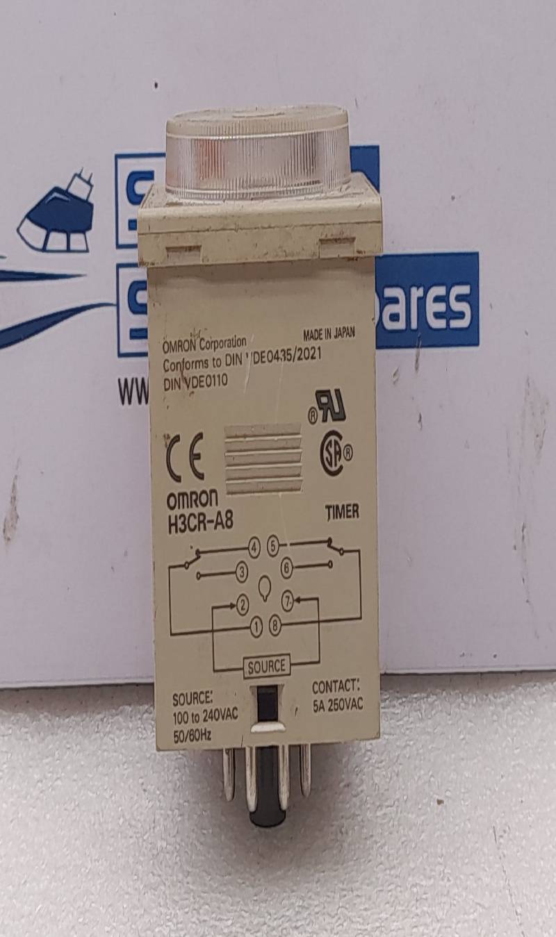 Omron H3CR-A8 Timer 100 To 240VAC 50/60Hz Contact 5A 250VAC