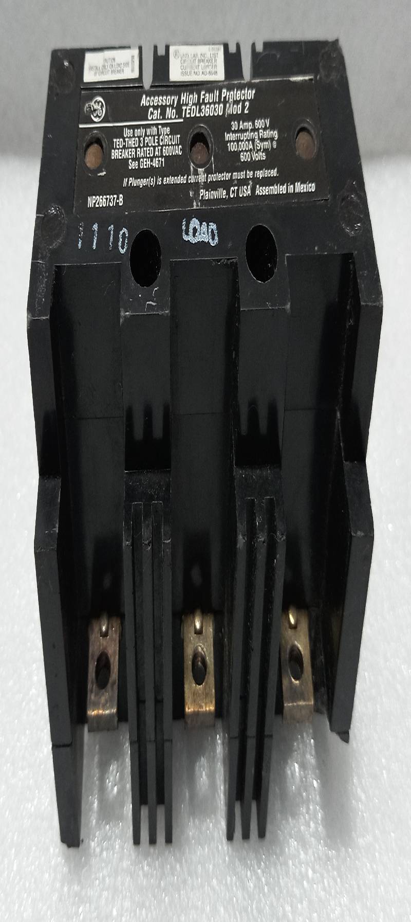 General Electric TEDL36030 High Fault Protector Mod 2 3Pole 600VAC