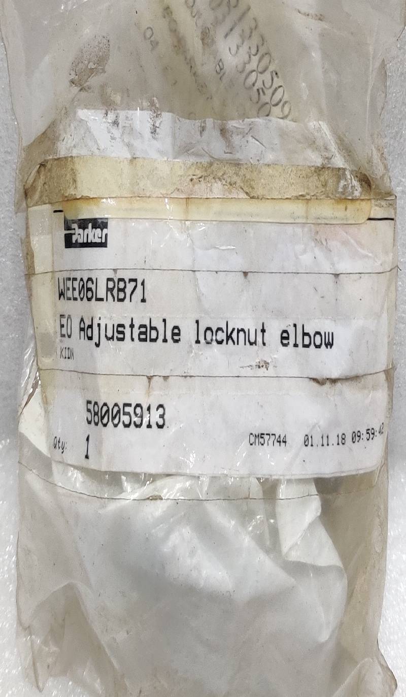 PARKER WEE06LRB71 E0 ADJUSTABLE LOCKNUT ELBOW 58005913 NUT & RING
