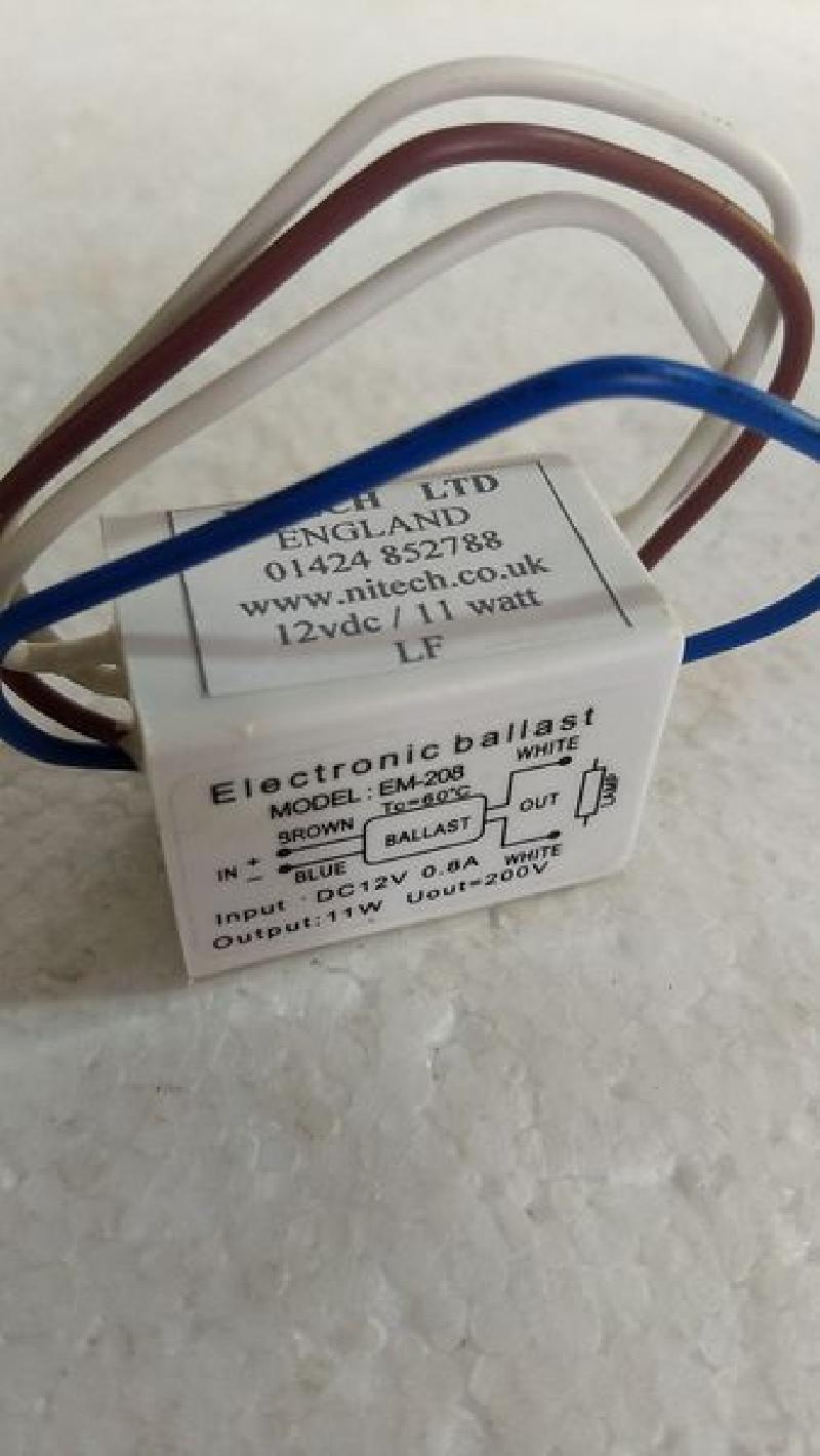 Electronic Ballast - EM-208 DC12V 0.8A - 11W 200V - Nitech Ltd England