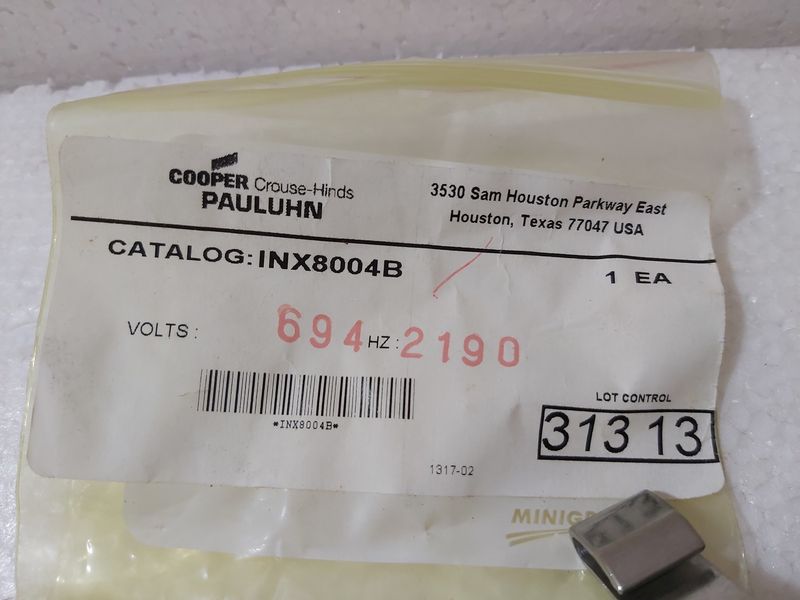 Cooper Pauluhn INX8004B Cap Brass For 2634BU-125 Receptacle  Fast Shipping