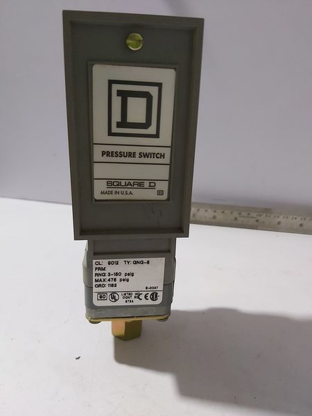 SQUARE D 9012GNG-5 PRESSURE SWITCH