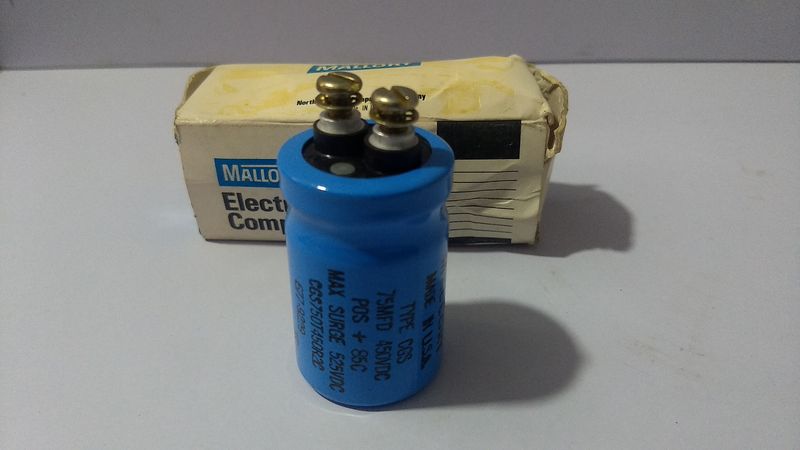 Mallory Capacitor CGS750T450R2C 75MFD 450WVDC Max.Surge 525VDC POS + 85C - 2pc