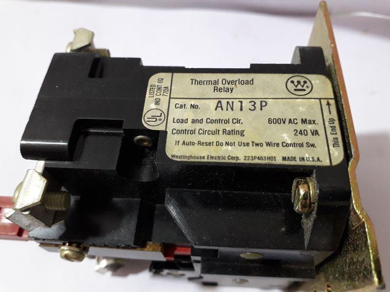 WESTINGHOUSE AN13P Thermal Overload Relay 3 Pole 600V AC MAX 240VA
