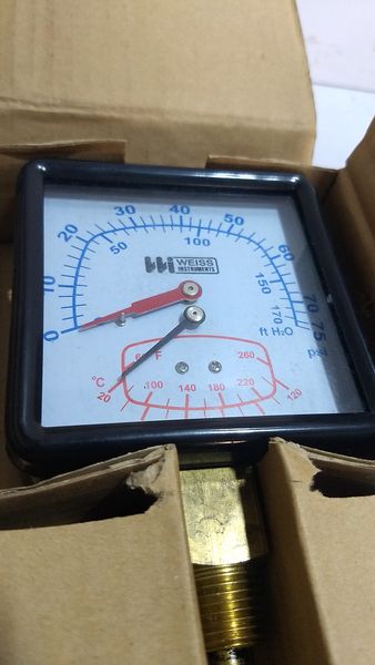 Weiss Instrument Temperature & Pressure Guage CTP40L A8C1 60-for Bergen KVGB-12