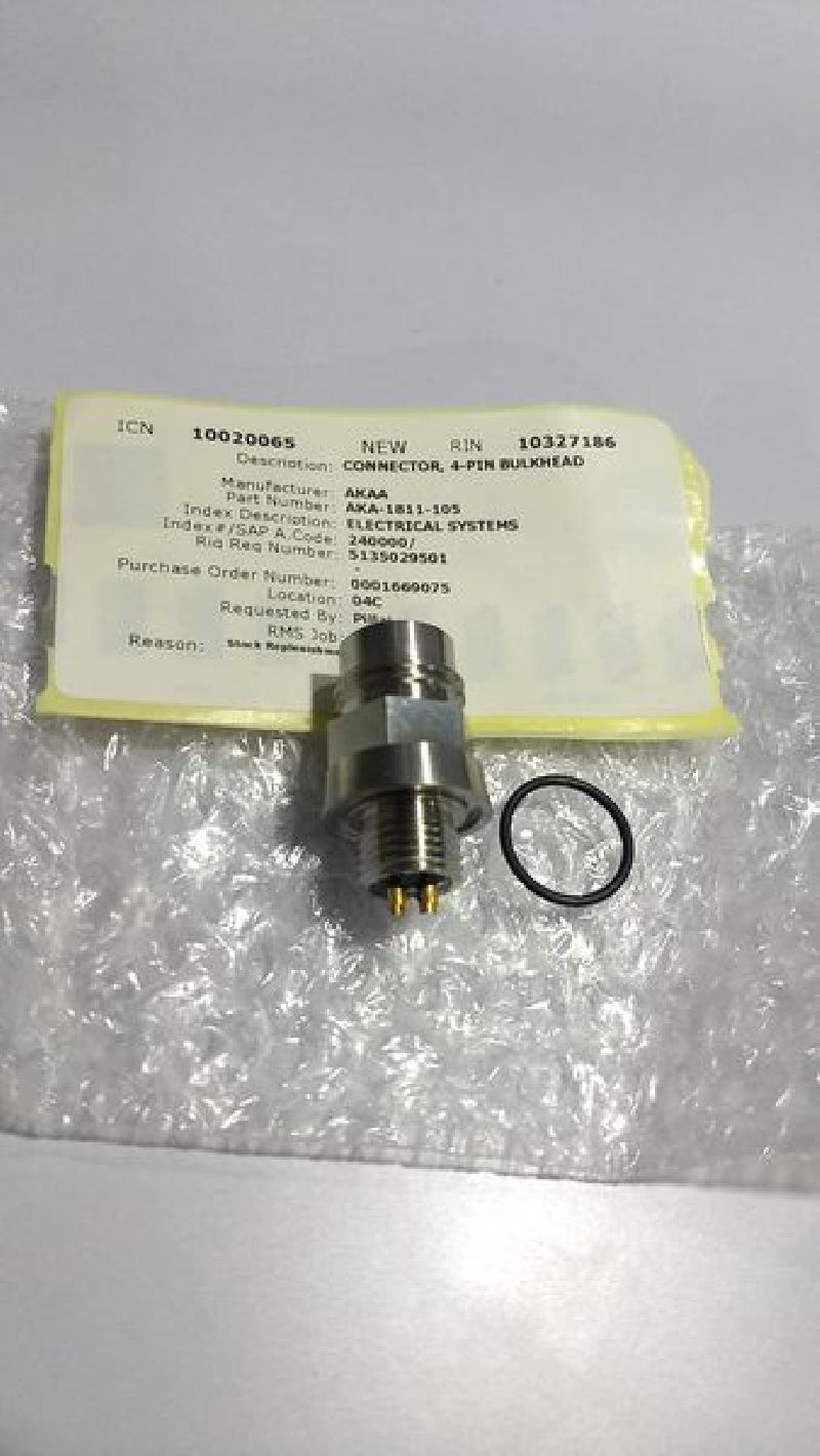 4-Pin Bulkhead Connector AKA-1811-105 / MSSJ-4-BCR - 2 Pc lot
