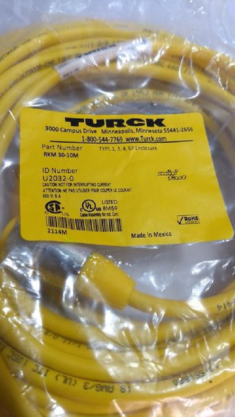 Turck RKM30-10M, U2032-0 Minifast Cordset 10 M Cable Connector, 3-Wire
