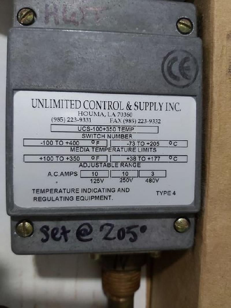 UNLIMITED CONTROL & SUPPLY TEMPRATURE INDICATING SWITCH UCS-100+350 TEMP