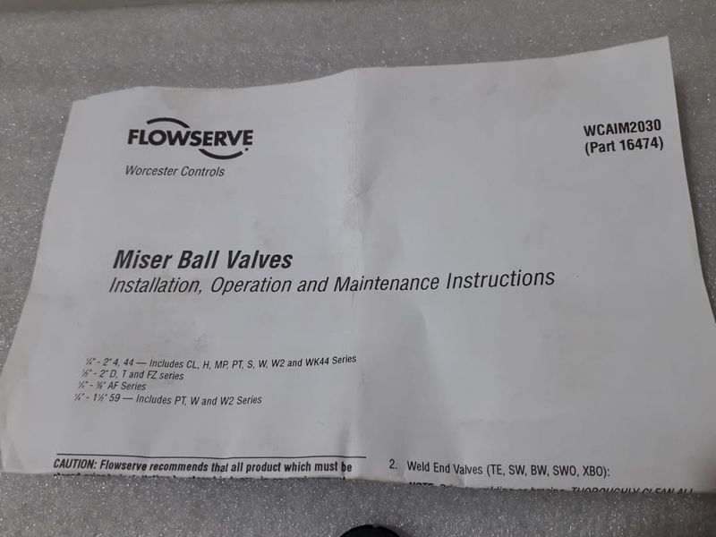 Flowserve Miser Ball Valve Kit 16474 WCAIM2030  New