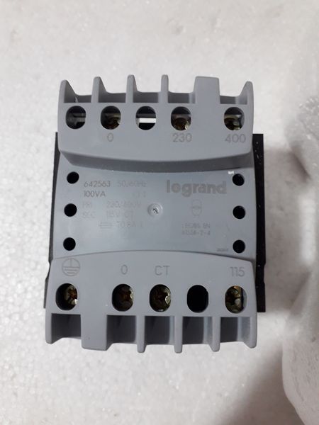 Legrand 642563  Transformer 100va PRI 230/400v SEC 115v CT Iec/Bs En 61558